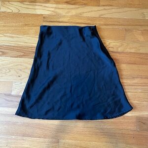 Urban Outfitters Black Satin Midi Skirt